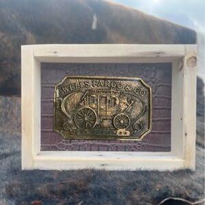Vintage Wells Fargo & Co. Brass Belt Buckle W13